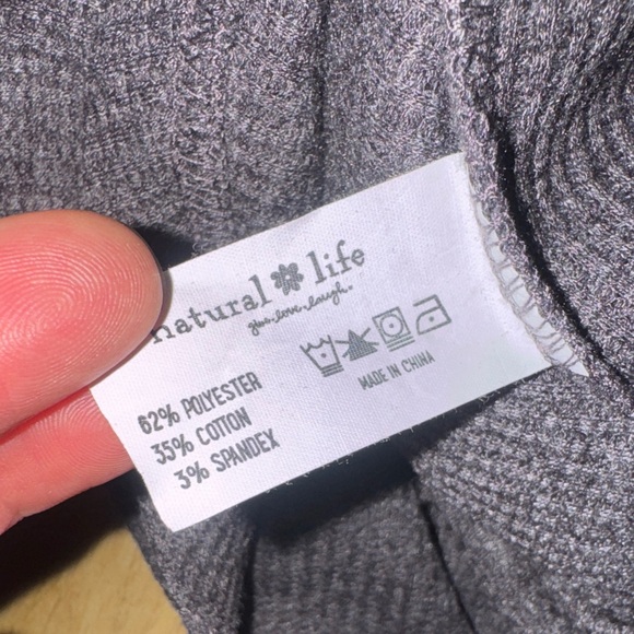 Natural Life Size Large London Trim Top Women's Gray Pink Long Sleeve Top shirt - Picture 15 of 15